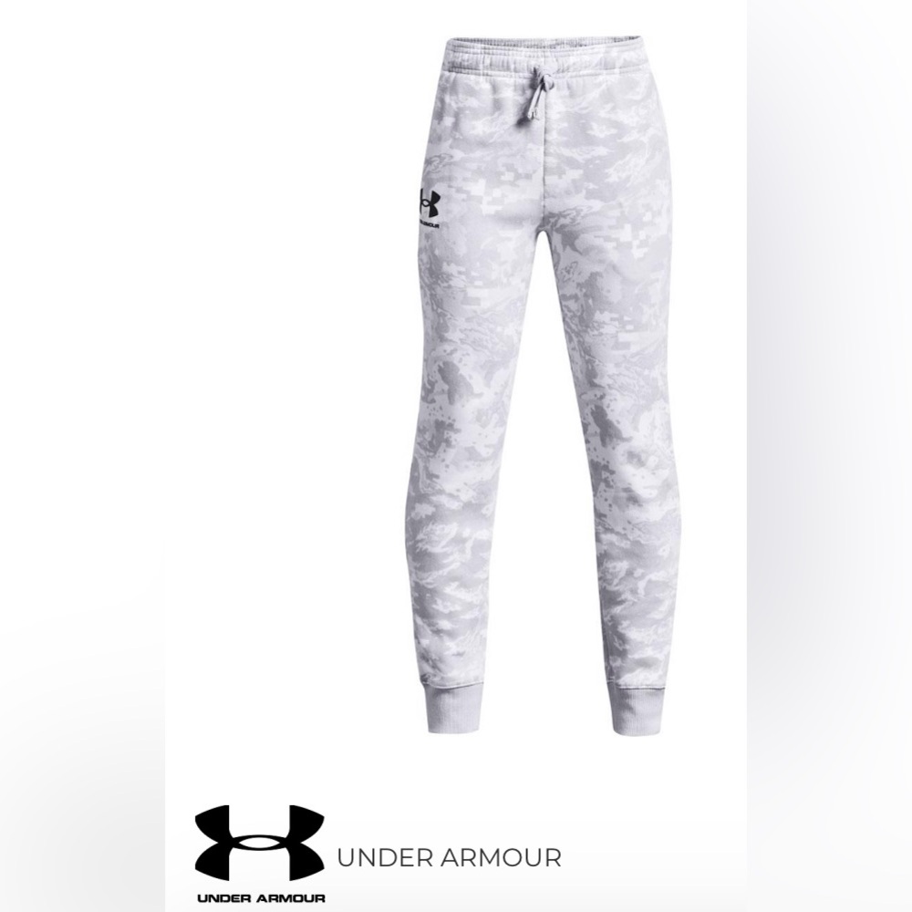 Under Armour Sz YMD‎ UA Rival Fleece ABC Halo Gray Camo Joggers